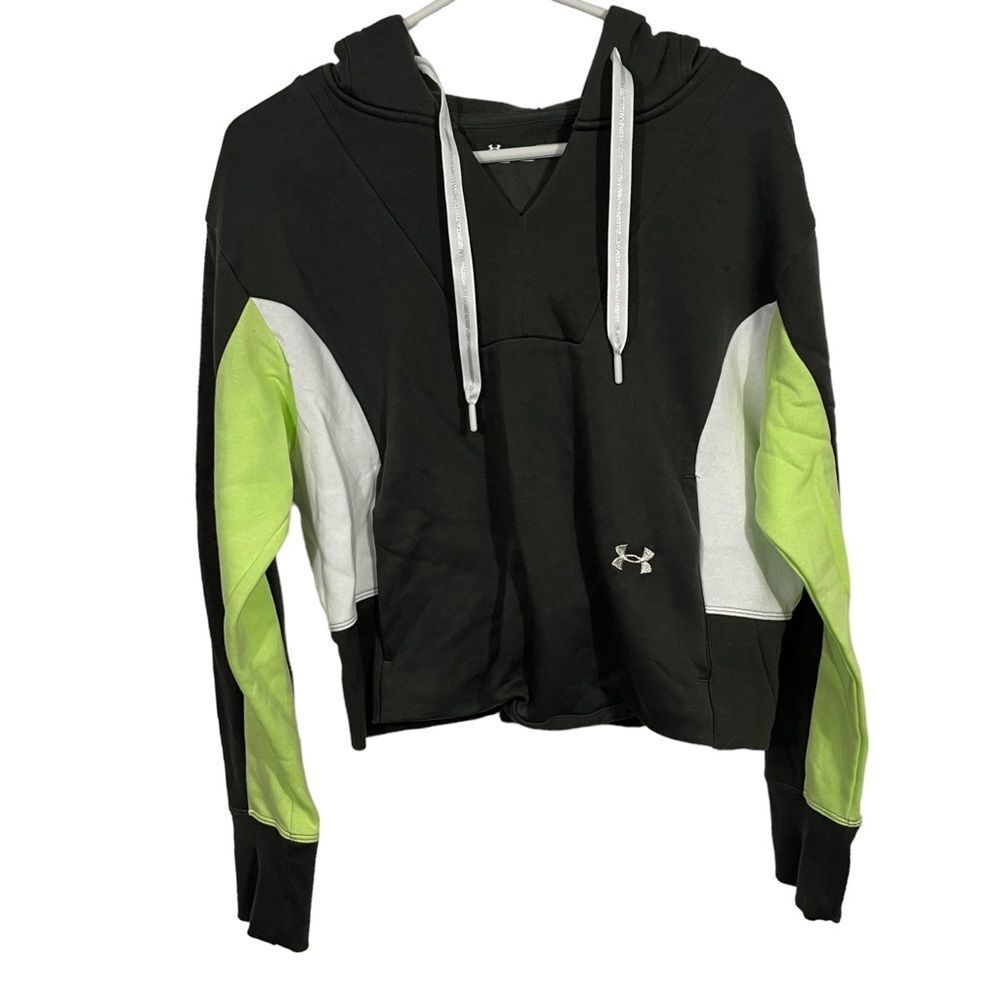 Under Armour Olive Green Cropped Athletic Hoodie Sweatshirt